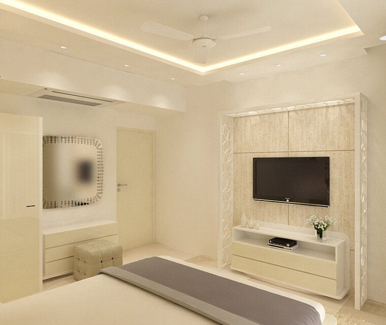 Designer guest bathroom with geometric black and white tiles and marble pedestal sink