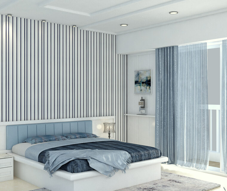 Chic bedroom with blush pink decor, illuminated vanity mirror, and Scandinavian-style accessories