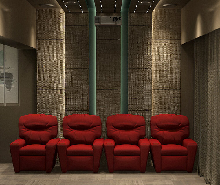 Designer modular wardrobe in deep blue with glass and metallic accents