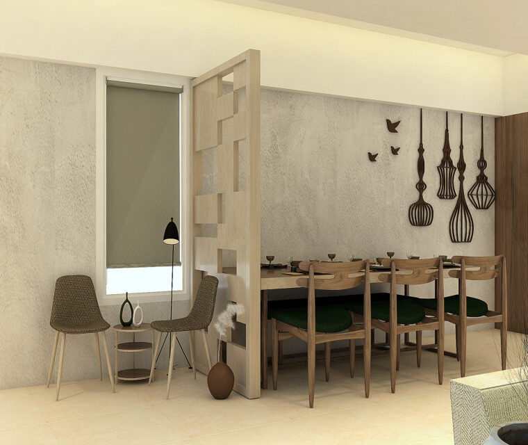 Living room TV unit wall with wooden paneling and minimalist decor